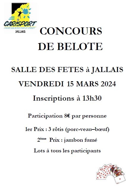 CONCOURS DE BELOTE – CARISPORT